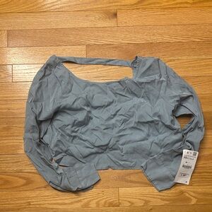 Zara Sky Blue Backless Cropped Top Women's Blouse